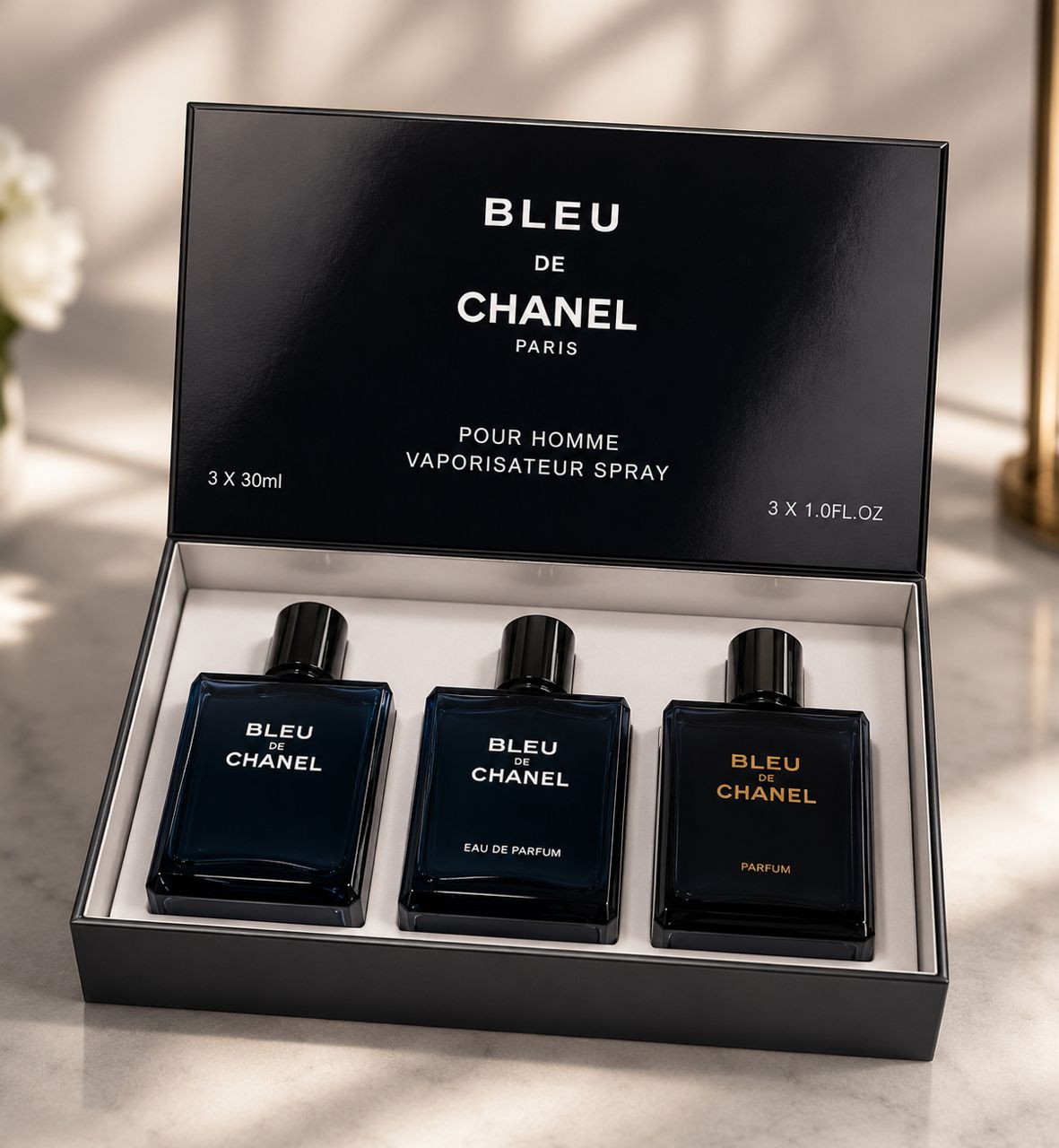 BLEU DE CHANEL 3 IN 1 GIFT SET 3×40ML
