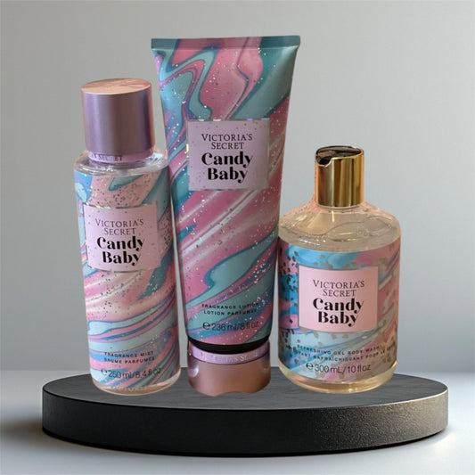 VICTORIA SECRET CANDY BABY MIST BODY LOTION BATH WASH SET