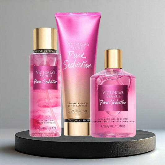 VICTORIA SECRET PURE SEDUCTION MIST BODY LOTION BATH WASH SET